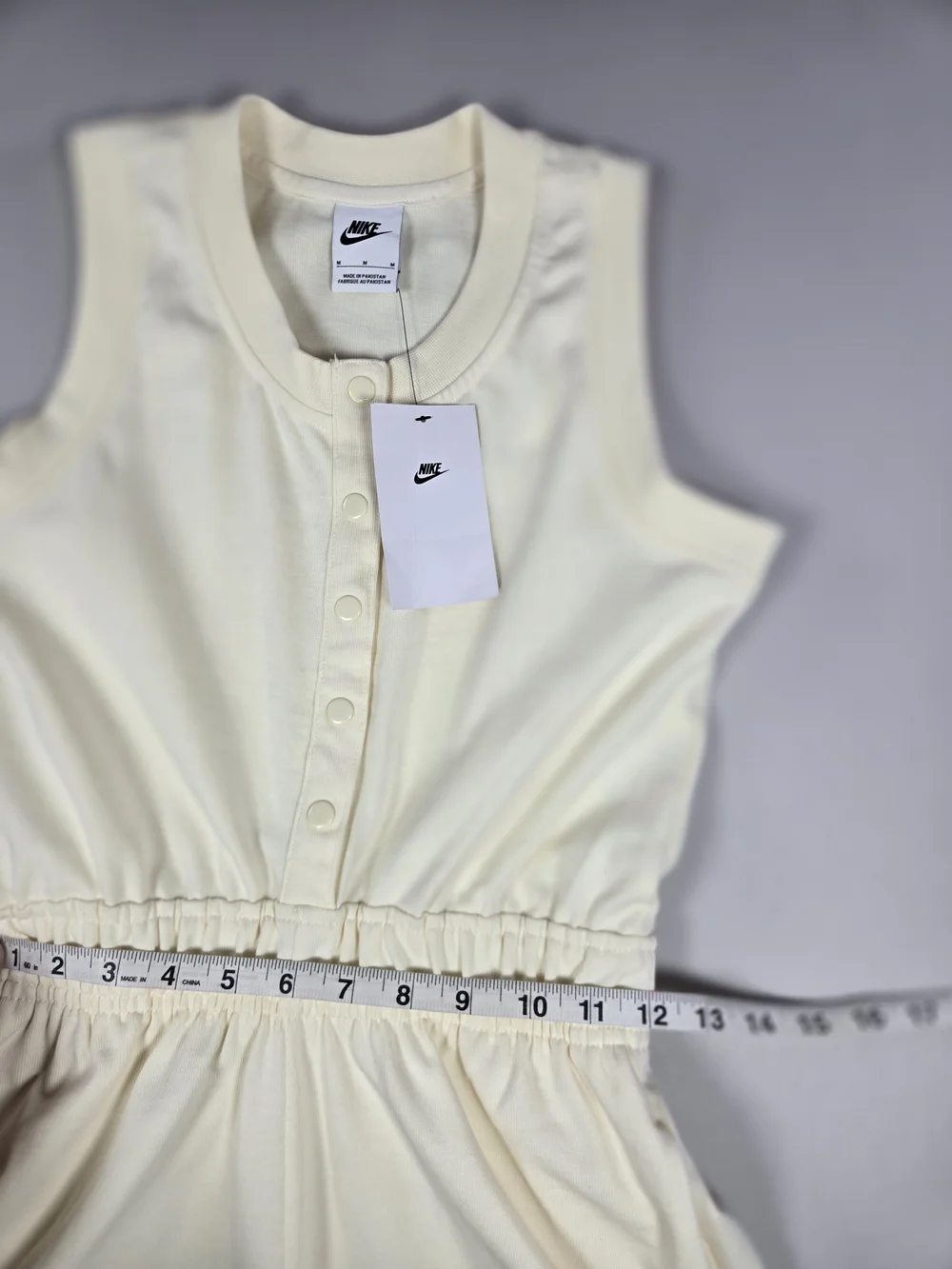NWT Nike Sportswear Big Girls Sleeveless Henley Romper Coconut Milk Medium
